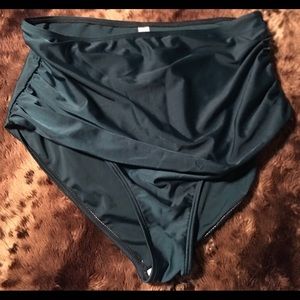 Swimsuit BOTTOM Green XXL Classic Ruche Flattering